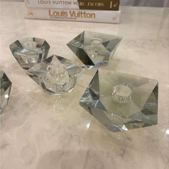 Set of 6 beveled glass candle holders - Picture 7 of 10